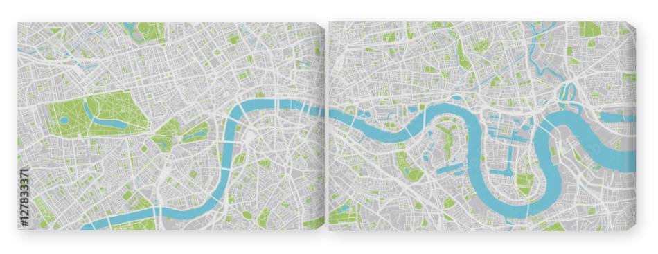Obraz Dyptyk Urban city map of London,
