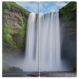 Obraz Dyptyk Skogafoss waterfall long