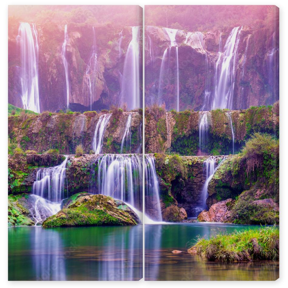 Obraz Dyptyk Jiulong waterfall in Luoping,