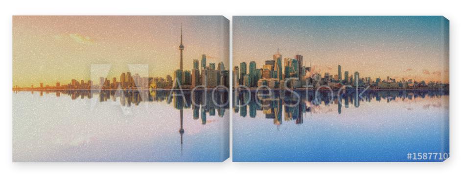 Obraz Dyptyk Toronto Skyline Mirror