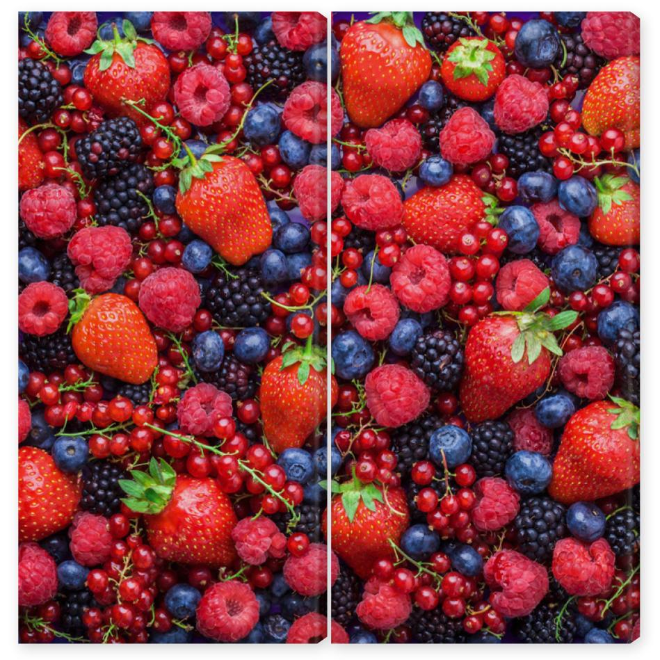 Obraz Dyptyk Berries overhead closeup