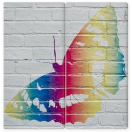 Obraz Dyptyk Graffiti, papillon