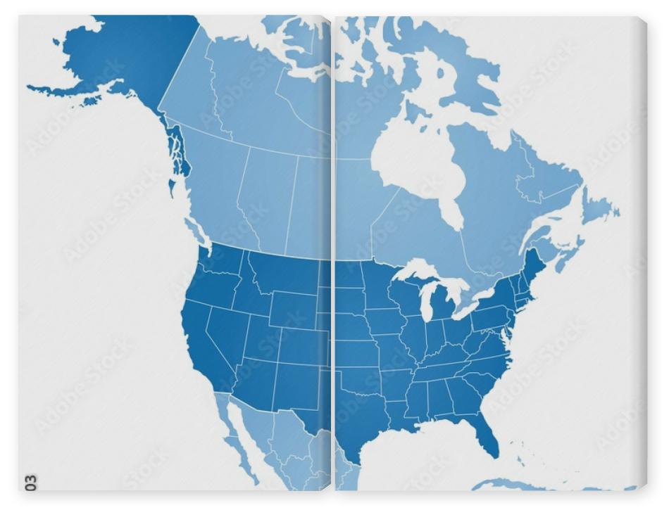 Obraz Dyptyk Map of North America