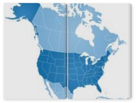 Obraz Dyptyk Map of North America