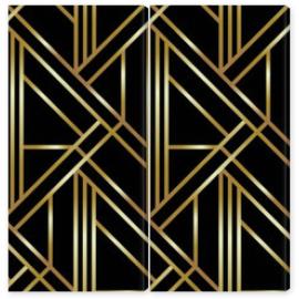 Obraz Dyptyk Seamless geometric golden Art