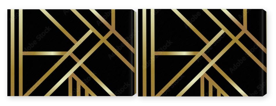 Obraz Dyptyk Seamless geometric golden Art