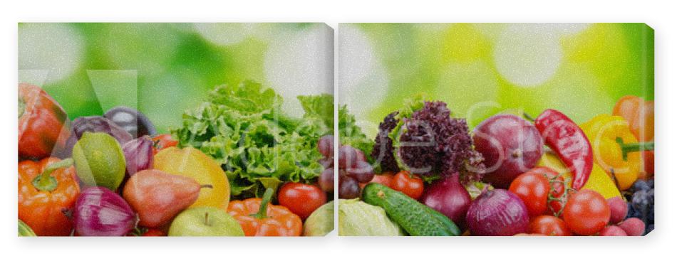 Obraz Dyptyk Panorama of fresh vegetables