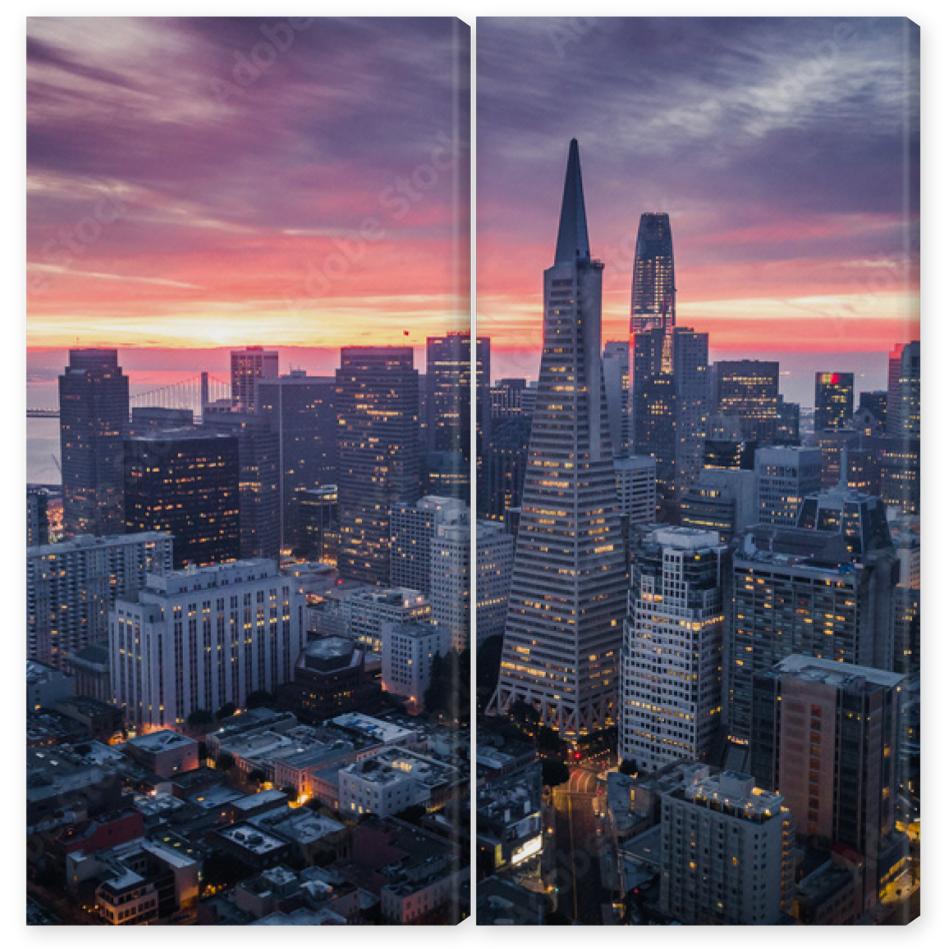 Obraz Dyptyk San Francisco Skyline at