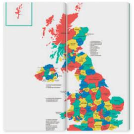 Obraz Dyptyk The detailed map of the United