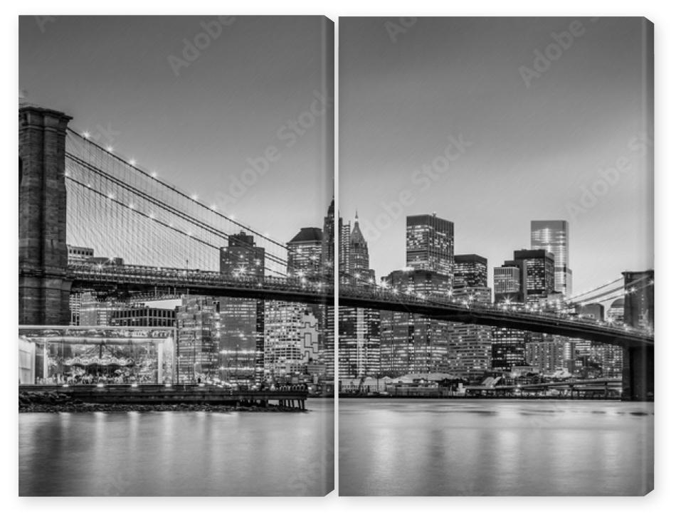 Obraz Dyptyk Brooklyn bridge and New York