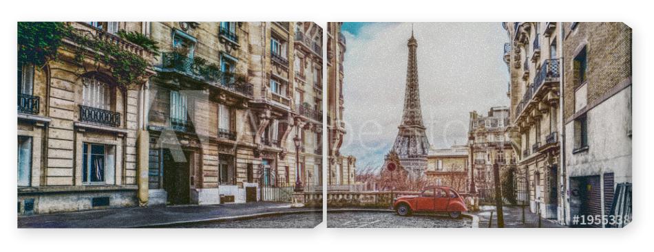 Obraz Dyptyk The eiffel tower in Paris from