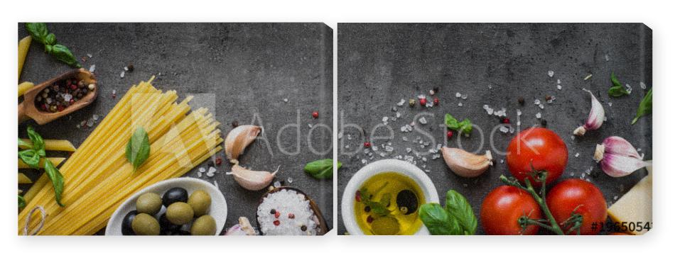 Obraz Dyptyk Italian Food background on
