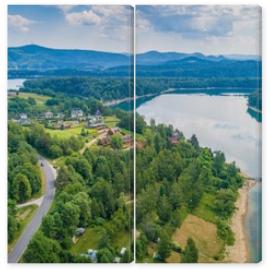 Obraz Dyptyk Aerial drone view on beautiful