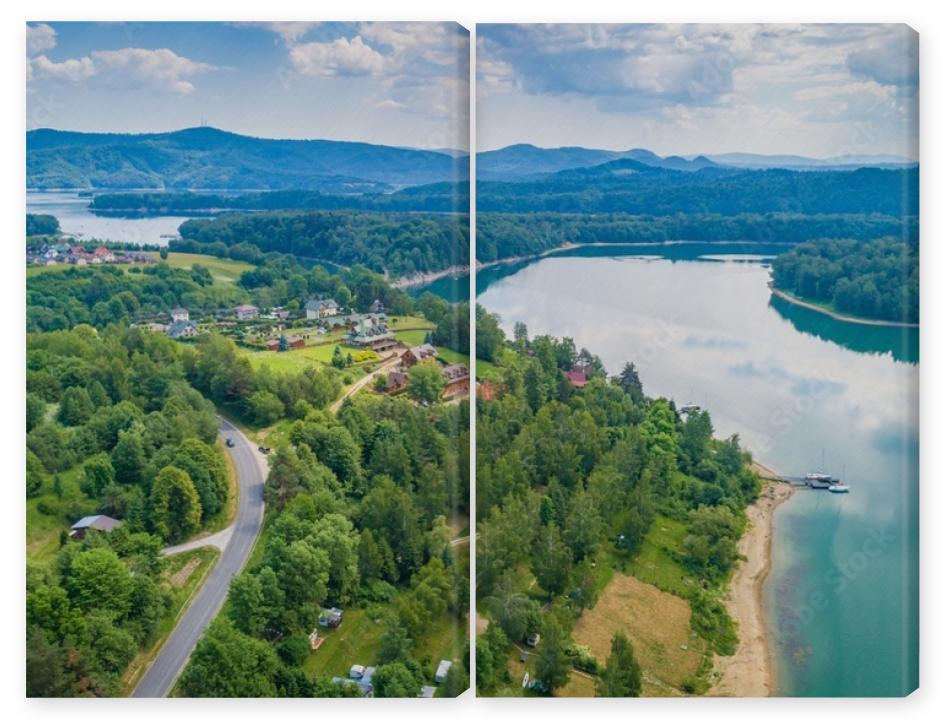 Obraz Dyptyk Aerial drone view on beautiful