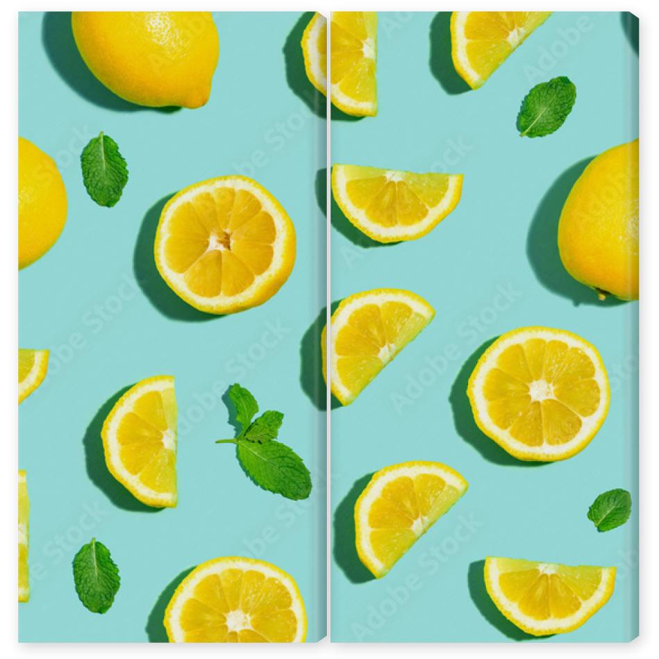 Obraz Dyptyk Fresh lemon pattern on a