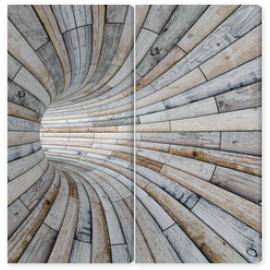 Obraz Dyptyk Wood textured tunnel