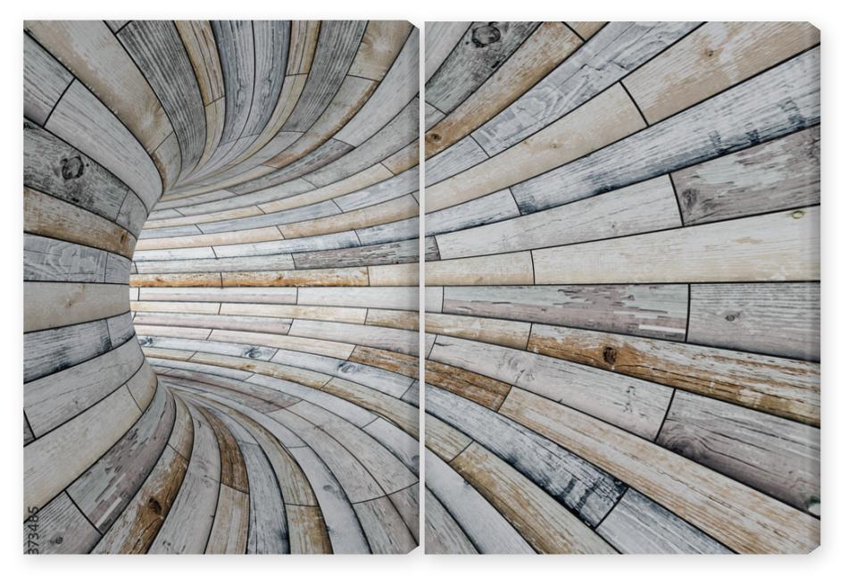 Obraz Dyptyk Wood textured tunnel