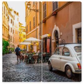 Obraz Dyptyk Cozy street in Trastevere,