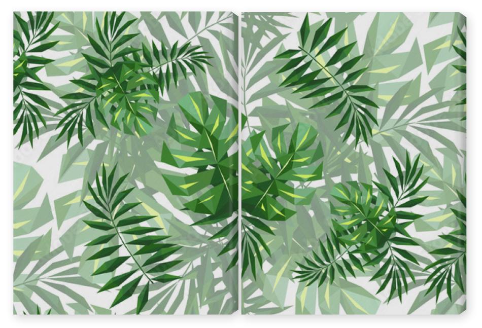 Obraz Dyptyk monstera palm leaves