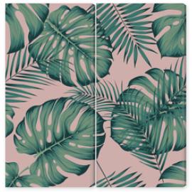 Obraz Dyptyk Seamless tropical pattern with