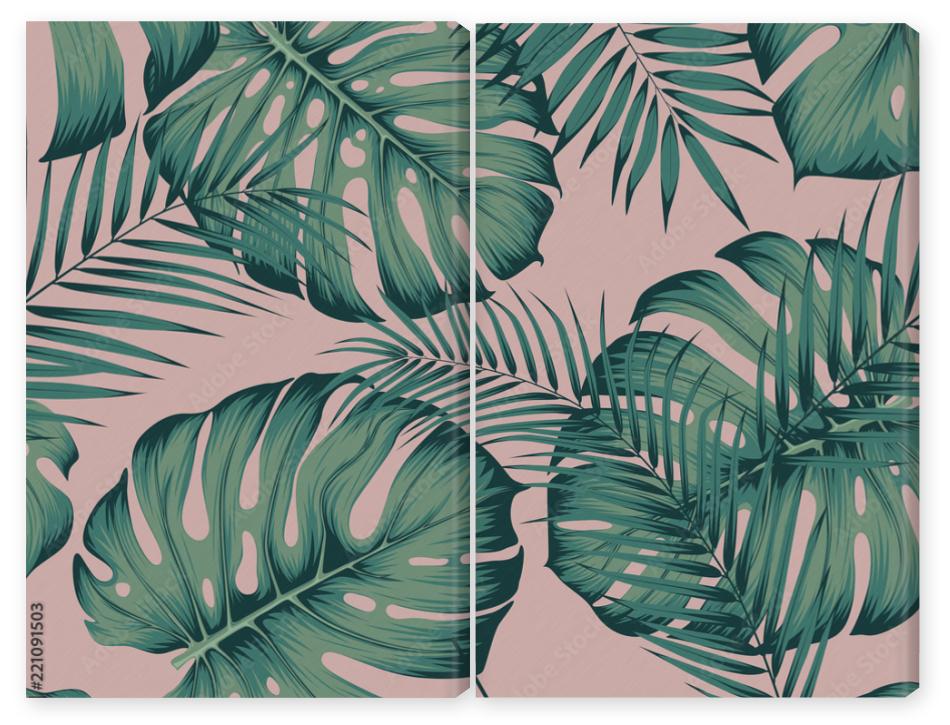Obraz Dyptyk Seamless tropical pattern with