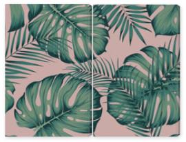 Obraz Dyptyk Seamless tropical pattern with