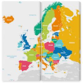 Obraz Dyptyk Colorful Vector map of Europe