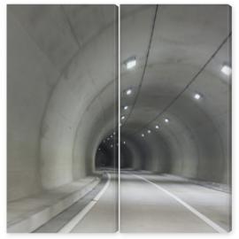 Obraz Dyptyk highway road tunnel