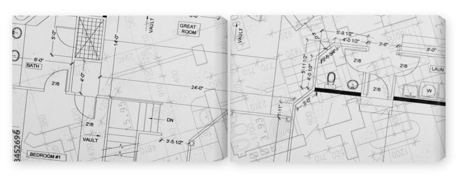 Obraz Dyptyk Architectural drawing