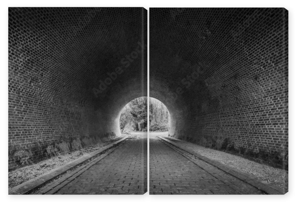 Obraz Dyptyk tunnel black and white