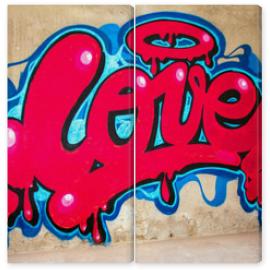 Obraz Dyptyk graffiti of word love on a