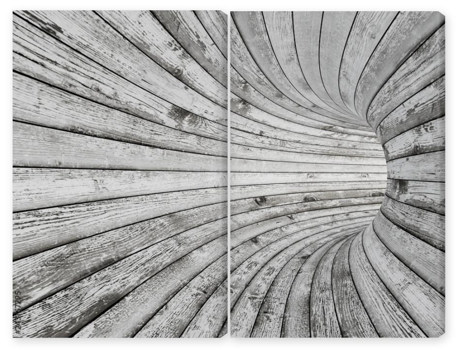 Obraz Dyptyk Wood textured tunnel