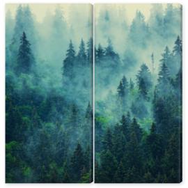 Obraz Dyptyk Misty mountain landscape
