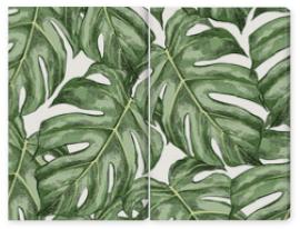 Obraz Dyptyk Monstera leaves hand drawn