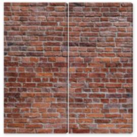 Obraz Dyptyk old red brick wall texture