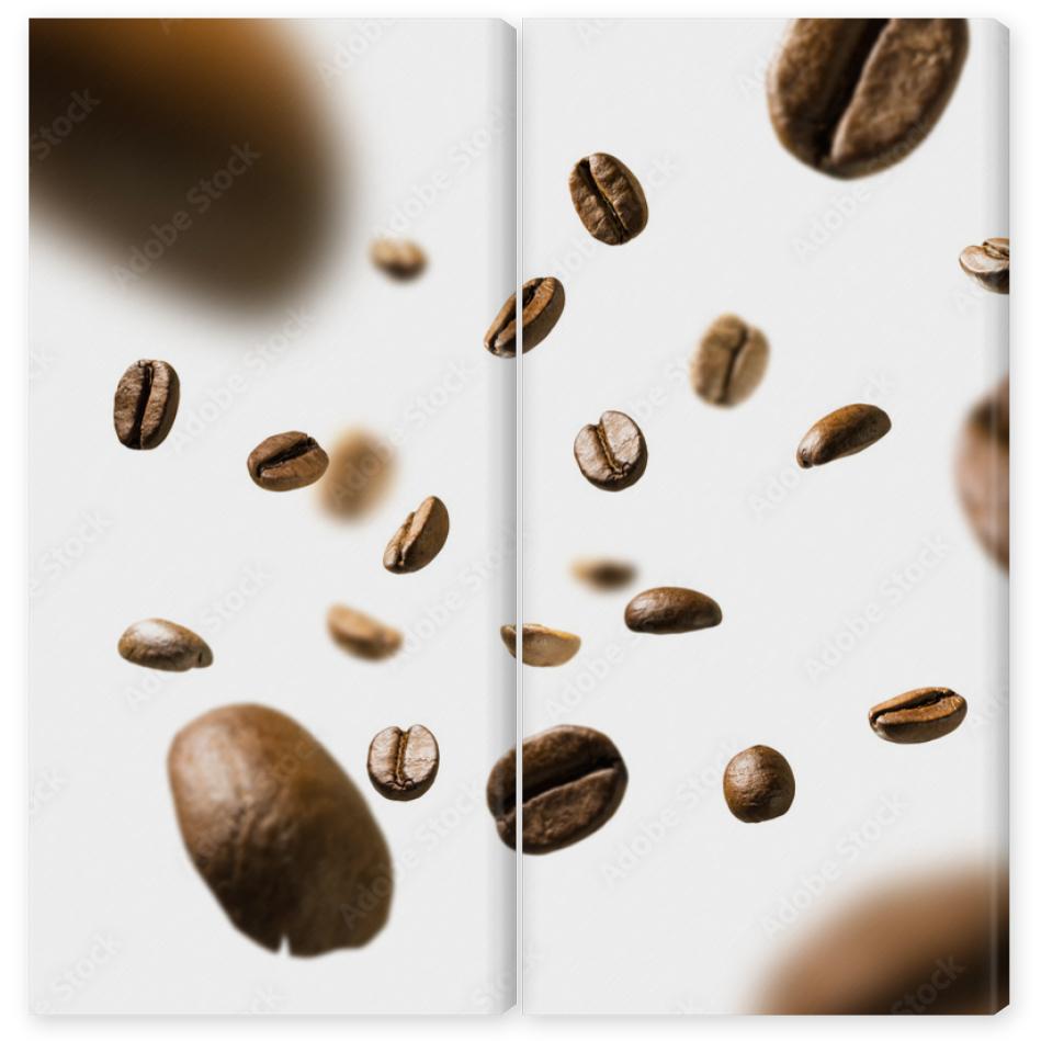 Obraz Dyptyk Coffee beans in flight on