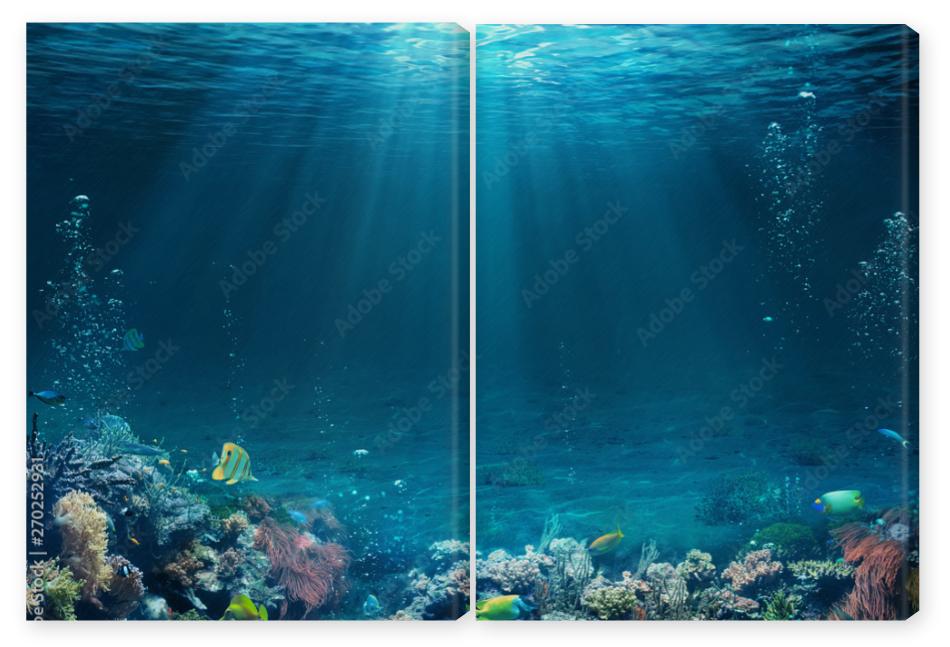 Obraz Dyptyk Underwater Scene - Tropical