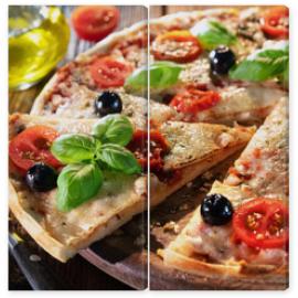 Obraz Dyptyk Italian pizza with mozzarella