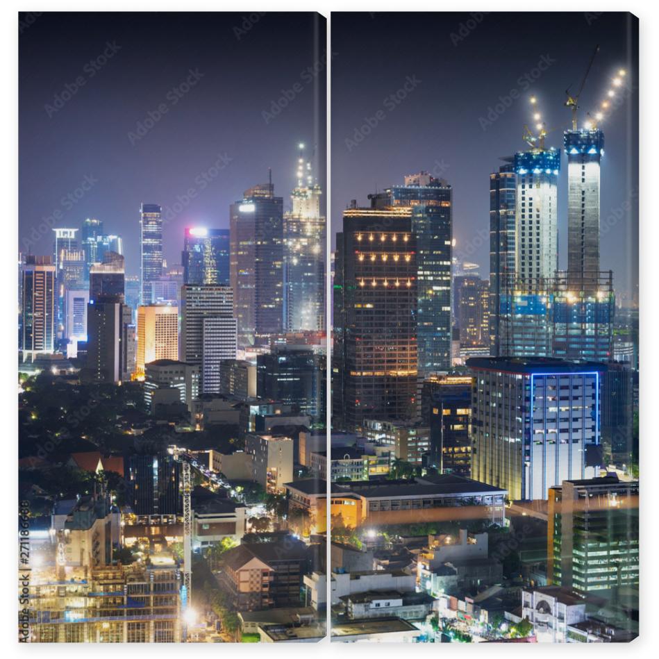 Obraz Dyptyk Jakarta city skyline with