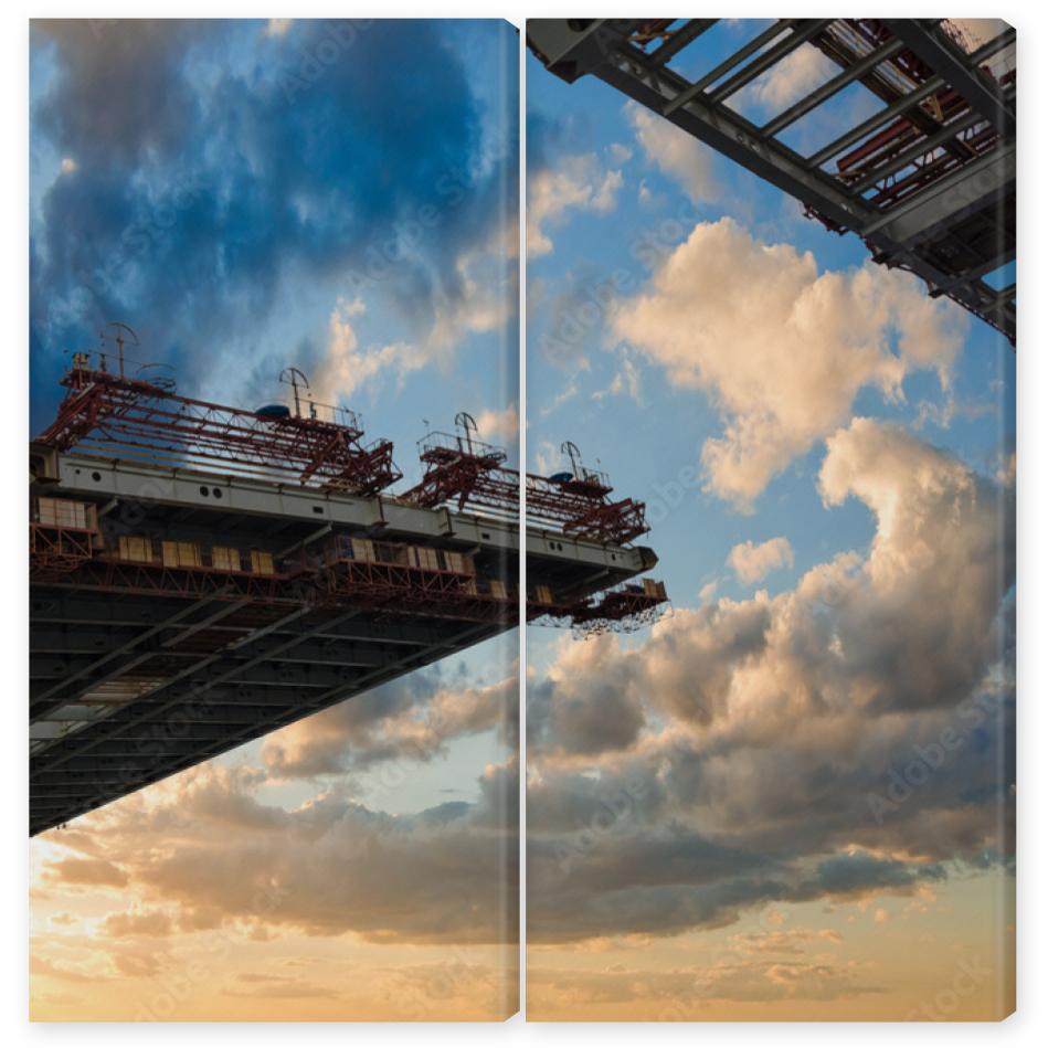 Obraz Dyptyk construction bridge crossing