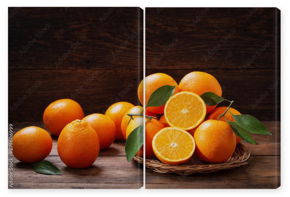 Obraz Dyptyk fresh orange fruits with