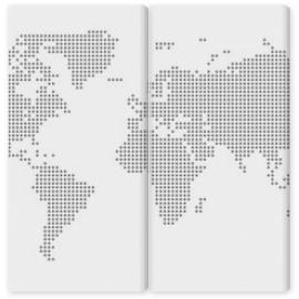 Obraz Dyptyk Dotted World Map - grey