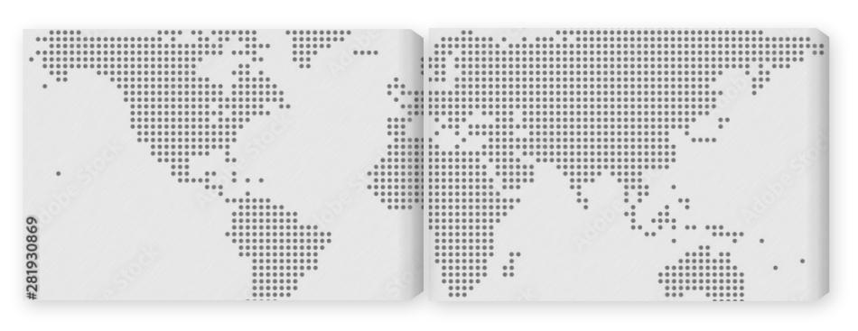 Obraz Dyptyk Dotted World Map - grey