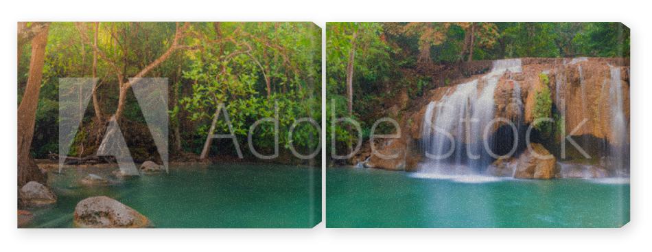 Obraz Dyptyk Beautiful waterfall at Erawan