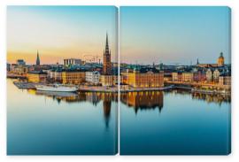 Obraz Dyptyk Sunset view of Gamla stan in