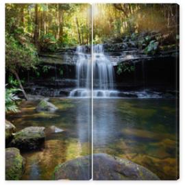 Obraz Dyptyk Bushland waterfall and oasis