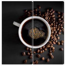 Obraz Dyptyk Coffee, black coffee, drip