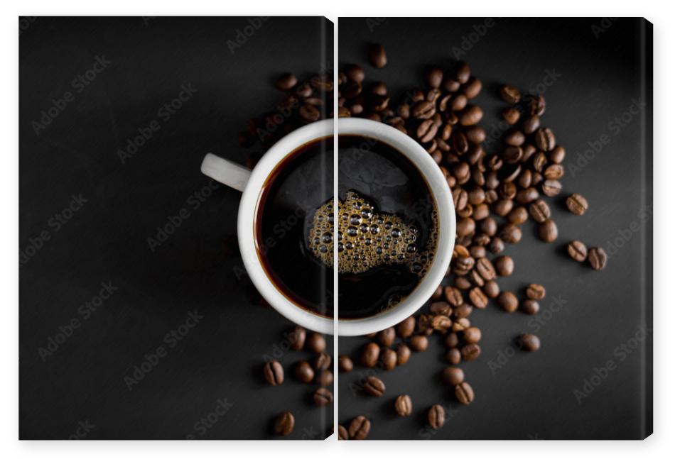Obraz Dyptyk Coffee, black coffee, drip