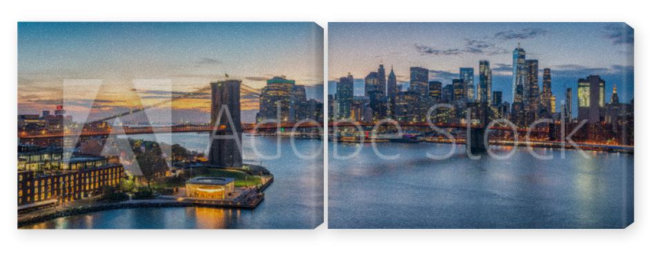 Obraz Dyptyk New York skyline panorama with