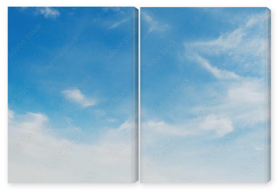 Obraz Dyptyk landscapes blue sky with white